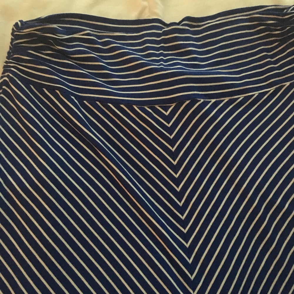 Royal blue and white strip maxi skirt